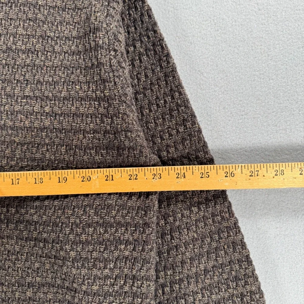 Bill Blass Vintage Henley Sweater XL Brown Textured Waffle Knit Long Sleeve